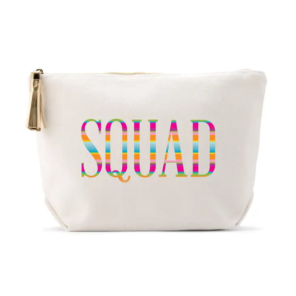 Large Personalized Canvas Makeup Bag - Fiesta Squad