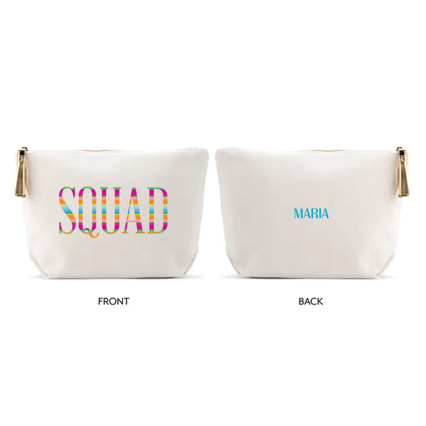 Large Personalized Canvas Makeup Bag - Fiesta Squad