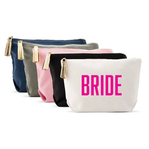 Large Personalized Canvas Makeup Bag - Glam Bride