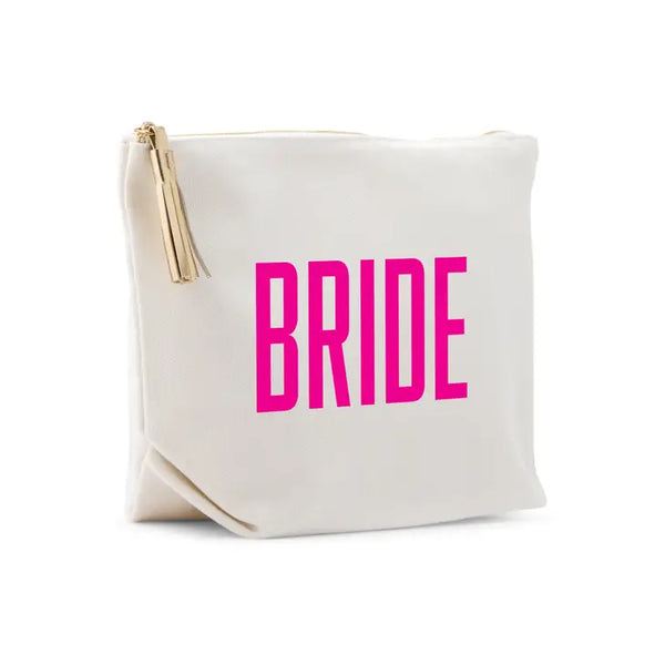 Large Personalized Canvas Makeup Bag - Glam Bride