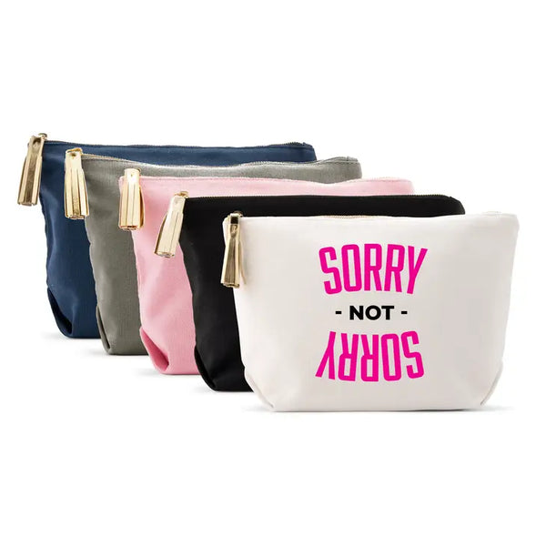 Large Personalized Canvas Makeup Bag - Sorry Not Sorry