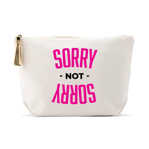 Large Personalized Canvas Makeup Bag - Sorry Not Sorry