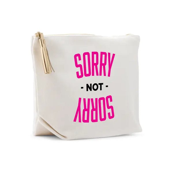 Large Personalized Canvas Makeup Bag - Sorry Not Sorry