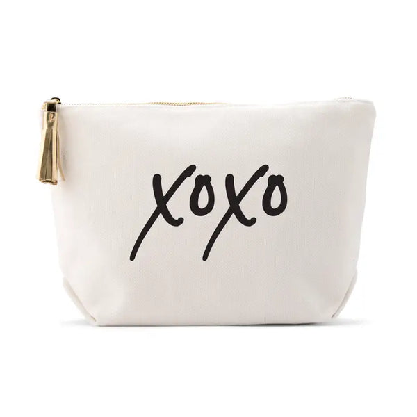 Large Personalized Canvas Makeup Bag - XOXO