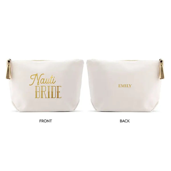 Large Personalized Canvas Makeup Bag - Nauti Bride