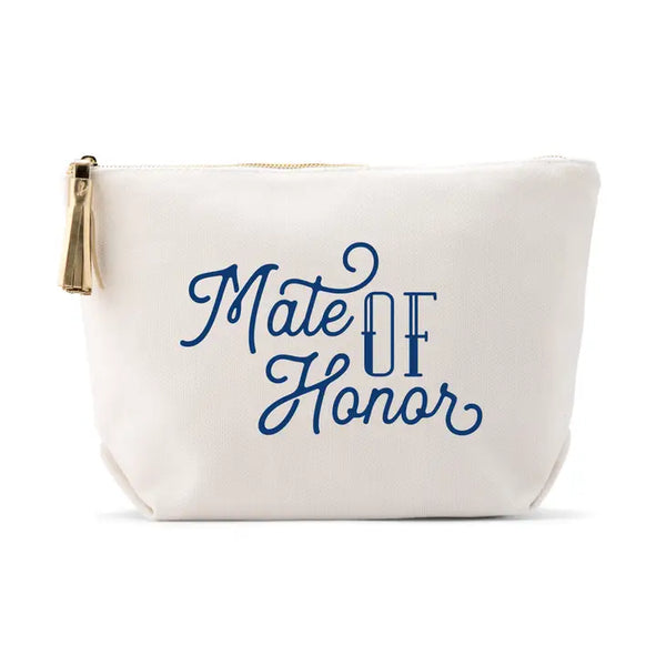 Large Personalized Canvas Makeup Bag - Mate Of Honor