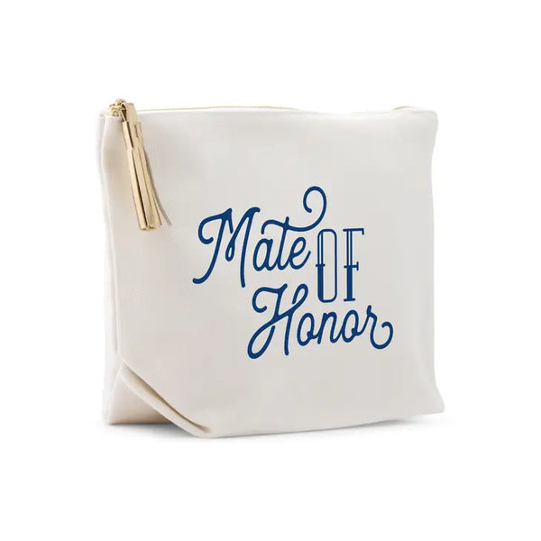 Large Personalized Canvas Makeup Bag - Mate Of Honor