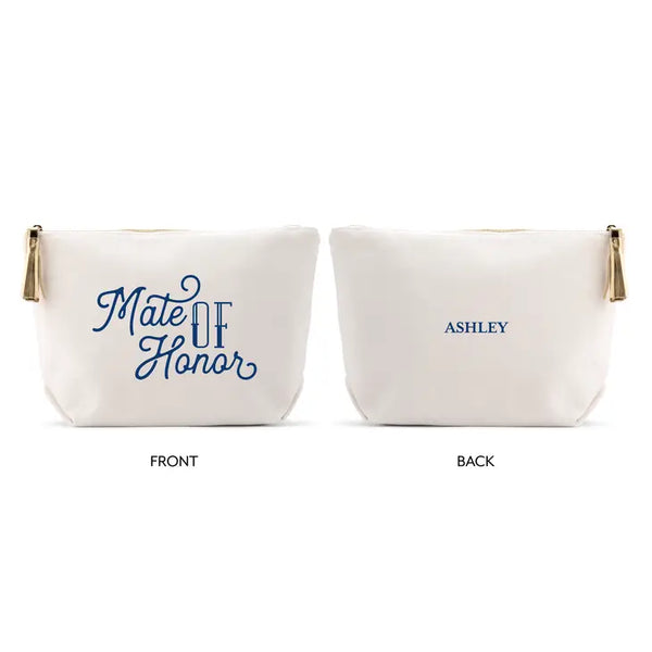 Large Personalized Canvas Makeup Bag - Mate Of Honor