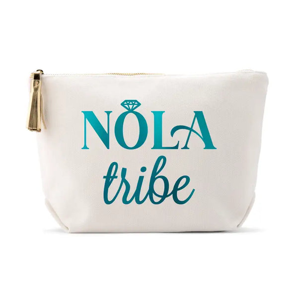 Large Personalized Canvas Makeup Bag - NOLA Tribe