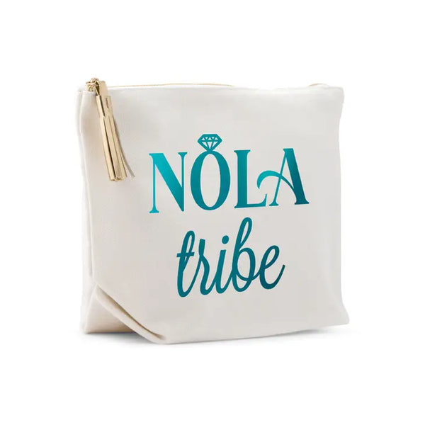 Large Personalized Canvas Makeup Bag - NOLA Tribe