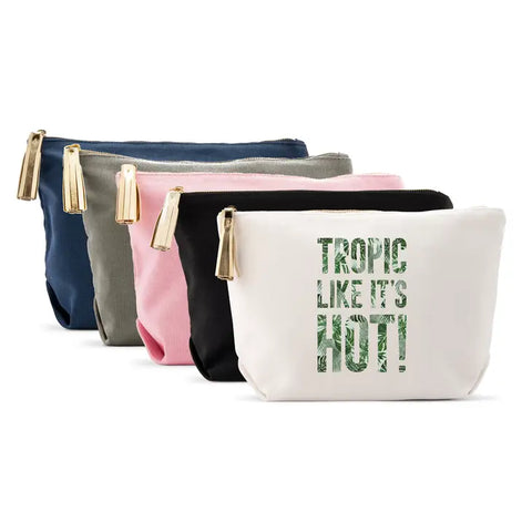 Large Personalized Canvas Makeup Bag - Tropic Like It's Hot