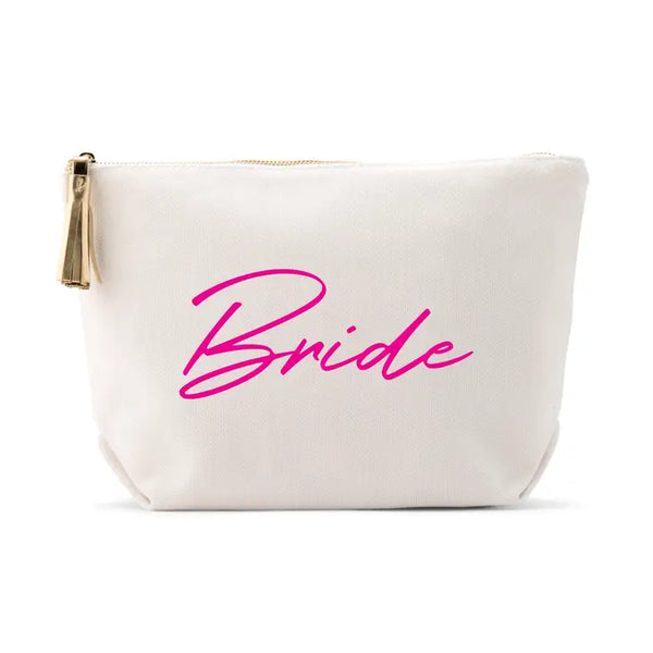 Large Personalized Canvas Makeup Bag - Vegas Bride