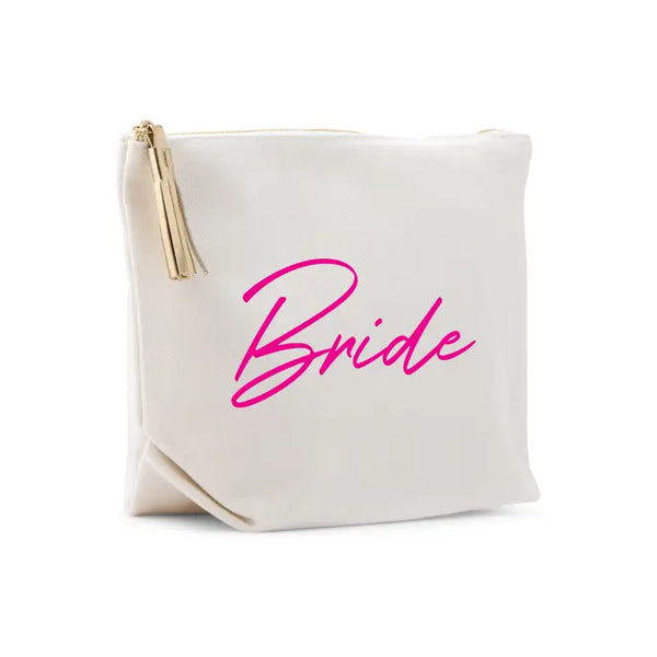 Large Personalized Canvas Makeup Bag - Vegas Bride