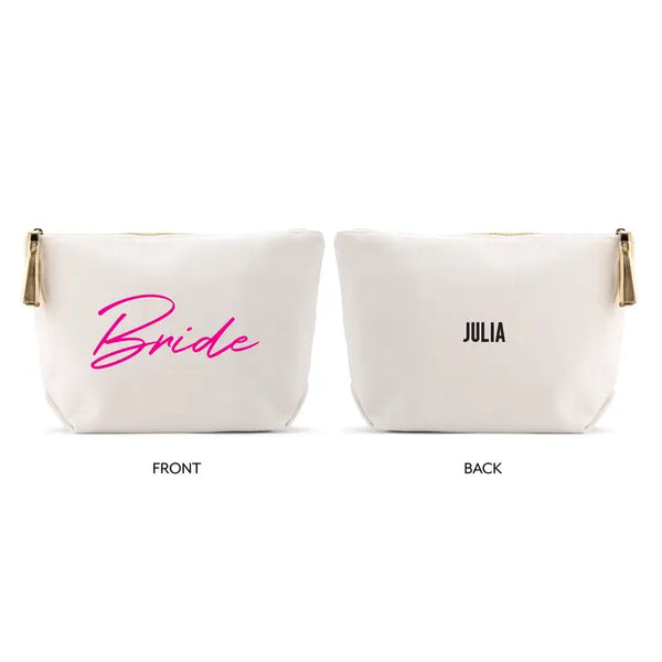 Large Personalized Canvas Makeup Bag - Vegas Bride