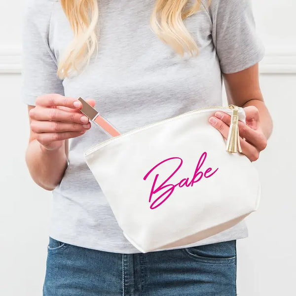 Large Personalized Canvas Makeup Bag - Vegas Babe