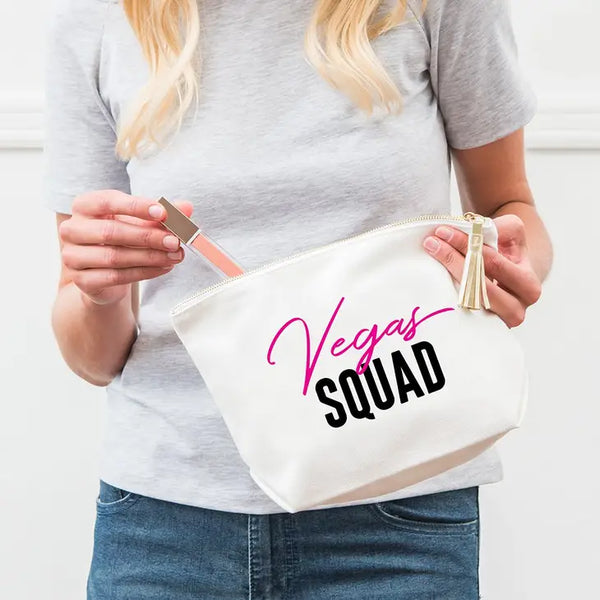 Large Personalized Canvas Makeup Bag - Vegas Squad