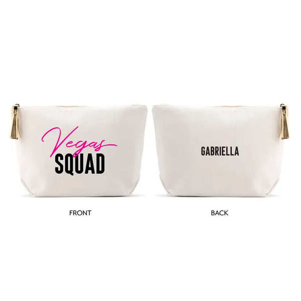 Large Personalized Canvas Makeup Bag - Vegas Squad