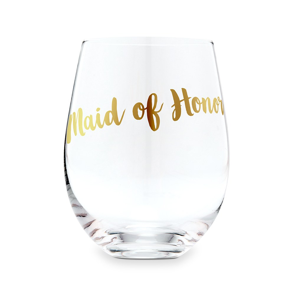 Stemless Toasting Wine Glass Gift For Wedding Party - Maid Of Honor