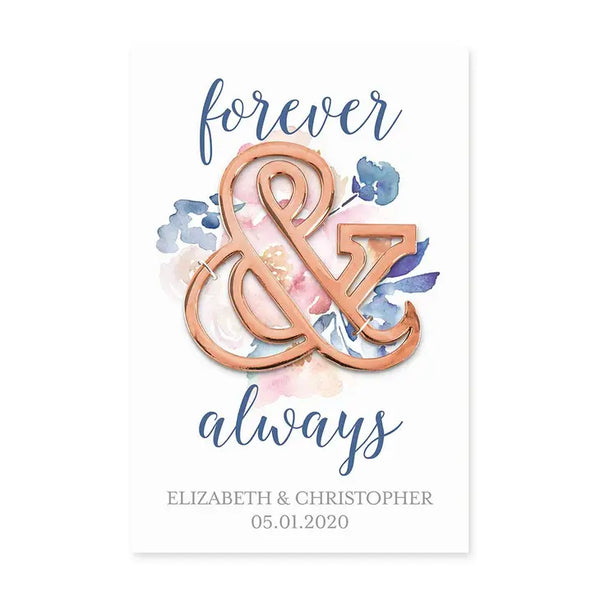 Rose Gold Ampersand Bottle Opener Wedding Favor - Forever & Always