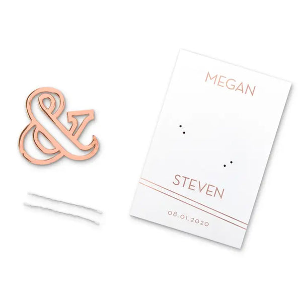 Rose Gold Ampersand Bottle Opener Wedding Favor - Retro Luxe