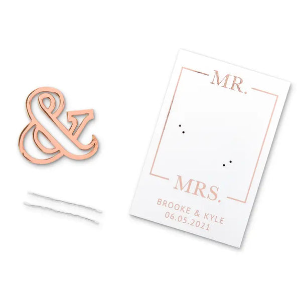 Rose Gold Ampersand Bottle Opener Wedding Favor - Mr. & Mrs.