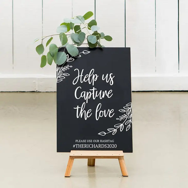 Custom Wedding Chalkboard Sign - Capture The Love