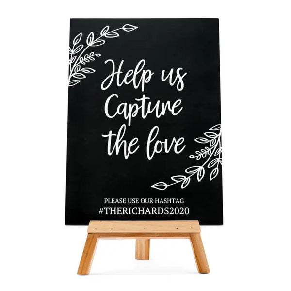 Custom Wedding Chalkboard Sign - Capture The Love