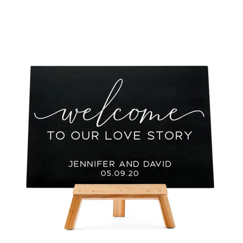 Custom Wedding Chalkboard Sign - Welcome Script