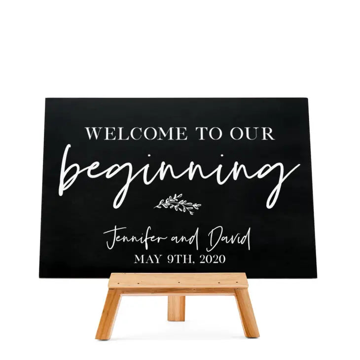 Custom Wedding Chalkboard Sign - Our Beginning