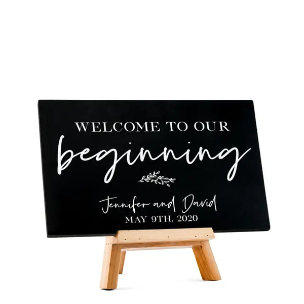 Custom Wedding Chalkboard Sign - Our Beginning