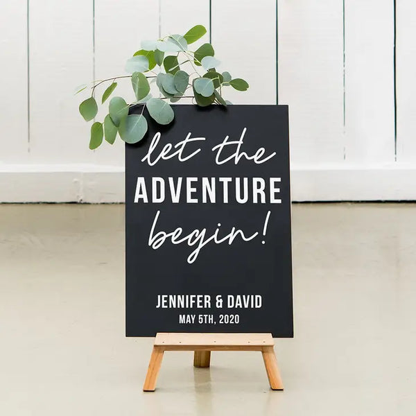 Custom Wedding Chalkboard Sign - Adventure