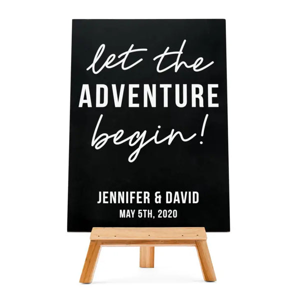 Custom Wedding Chalkboard Sign - Adventure