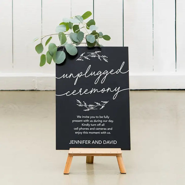 Custom Wedding Chalkboard Sign - Unplugged Ceremony