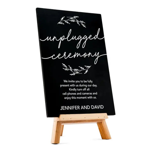 Custom Wedding Chalkboard Sign - Unplugged Ceremony