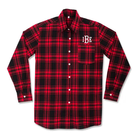 Personalized Embroidered Buffalo Plaid Button Down Shirt - Red