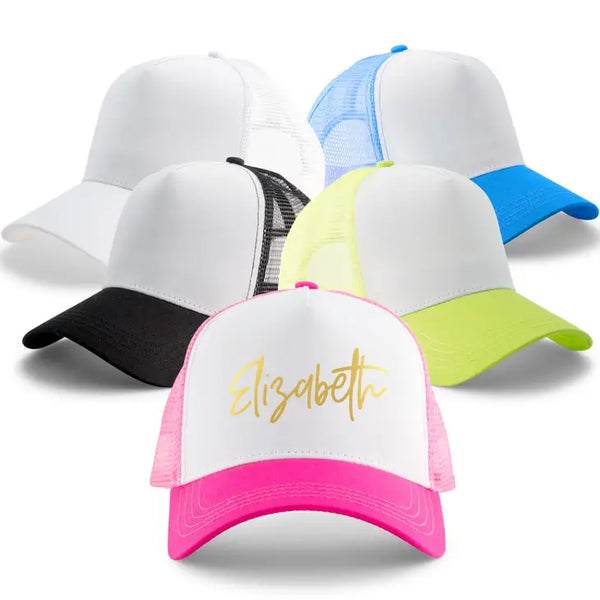 Wedding Party Snapback Trucker Hats - Script Font