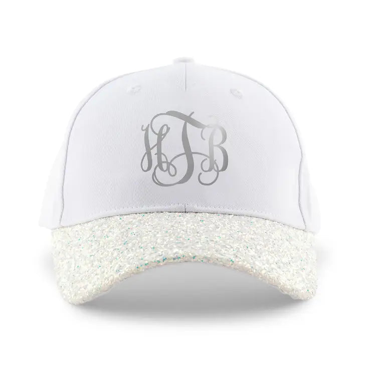 Women's Wedding Party Glitter Hats - Monogram