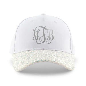 Women's Wedding Party Glitter Hats - Monogram