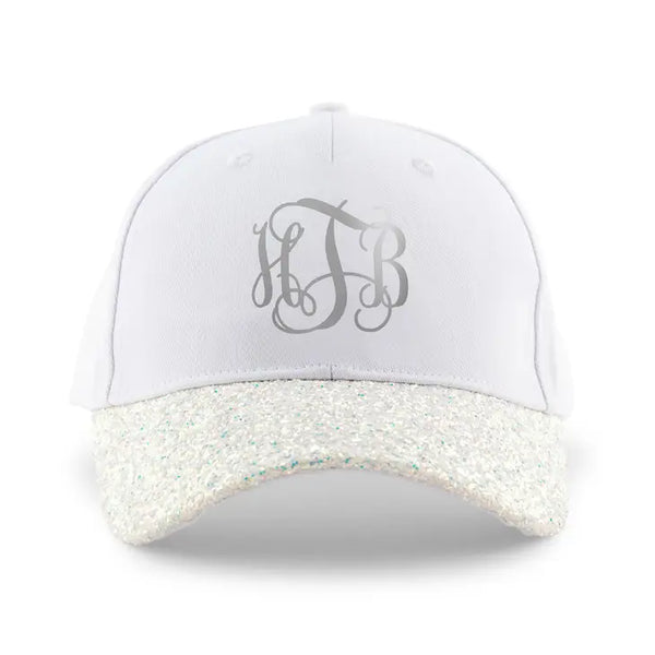 Women's Wedding Party Glitter Hats - Monogram