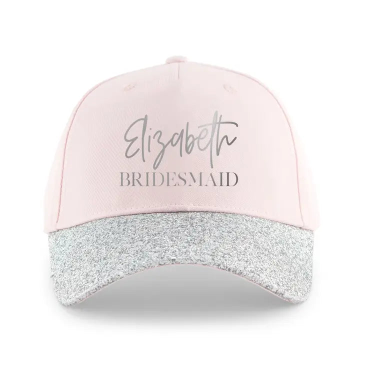 Women's Wedding Party Glitter Hats - Script & Block