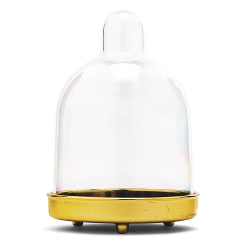 Small Clear Plastic Wedding Favor Container Set - Dome With Gold Bottom