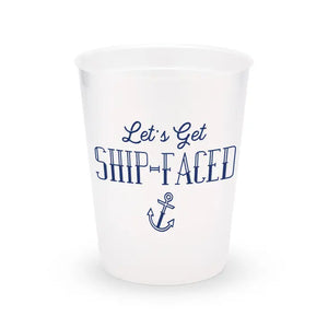 Personalized Frosted Plastic Party Cups - Ship-Faced - Set Of 8