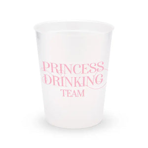 Personalized Frosted Plastic Party Cups - Princess Drinking Team - Set Of 8