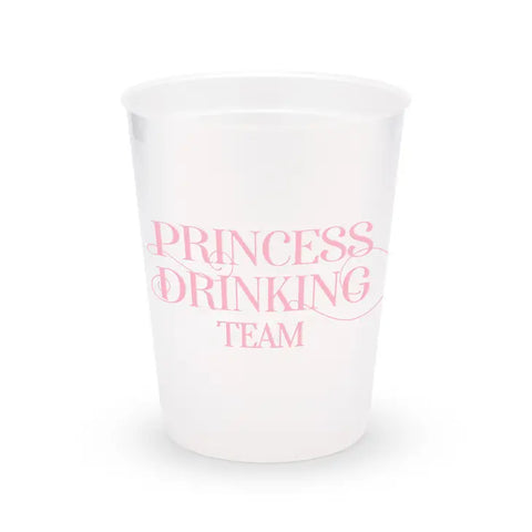 Personalized Frosted Plastic Party Cups - Princess Drinking Team - Set Of 8