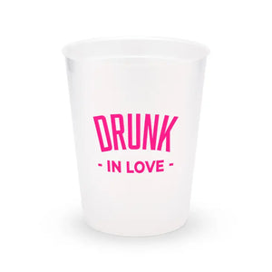 Personalized Frosted Plastic Party Cups - Drunk In Love - Set Of 8