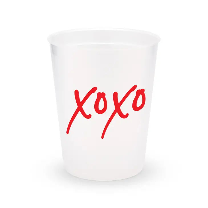 Personalized Frosted Plastic Party Cups - XOXO - Set Of 8