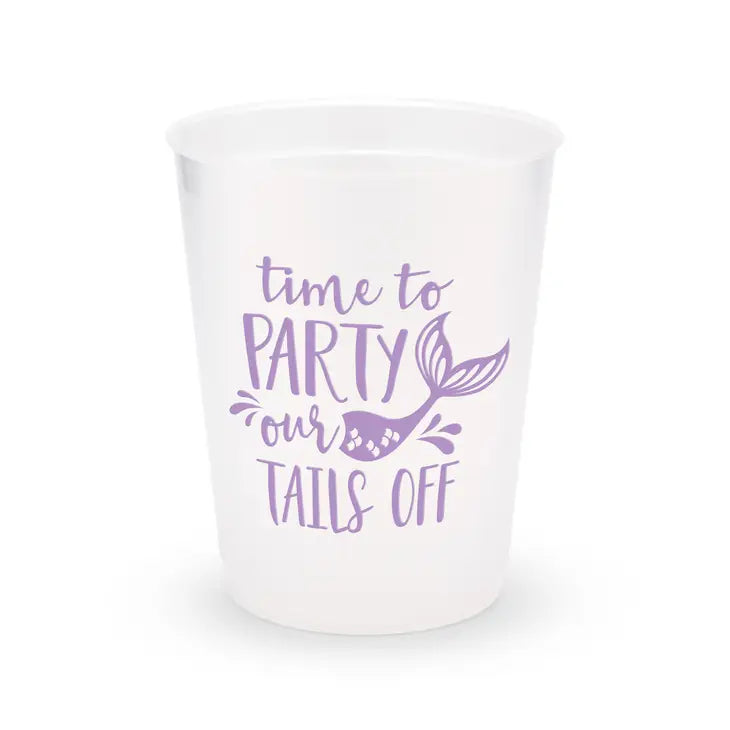 Personalized Frosted Plastic Party Cups - Party Our Tails Off - Set Of 8