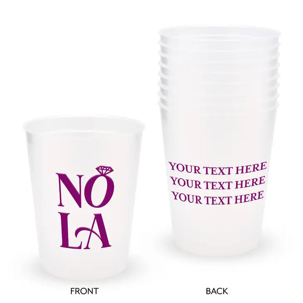 Personalized Frosted Plastic Party Cups - NOLA - Set Of 8