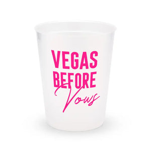 Personalized Frosted Plastic Party Cups - Vegas Before Vows - Set Of 8