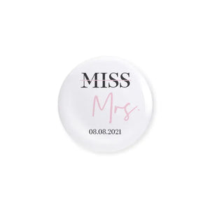 Personalized Bridal Party Wedding Pins - Miss To Mrs